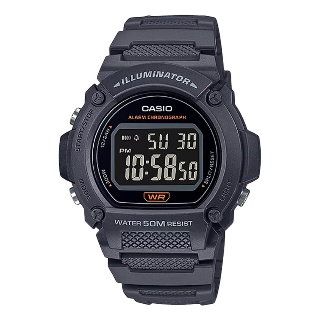 RELOJ CASIO W-219H-8B HOMBRE RESINA GRIS - 1