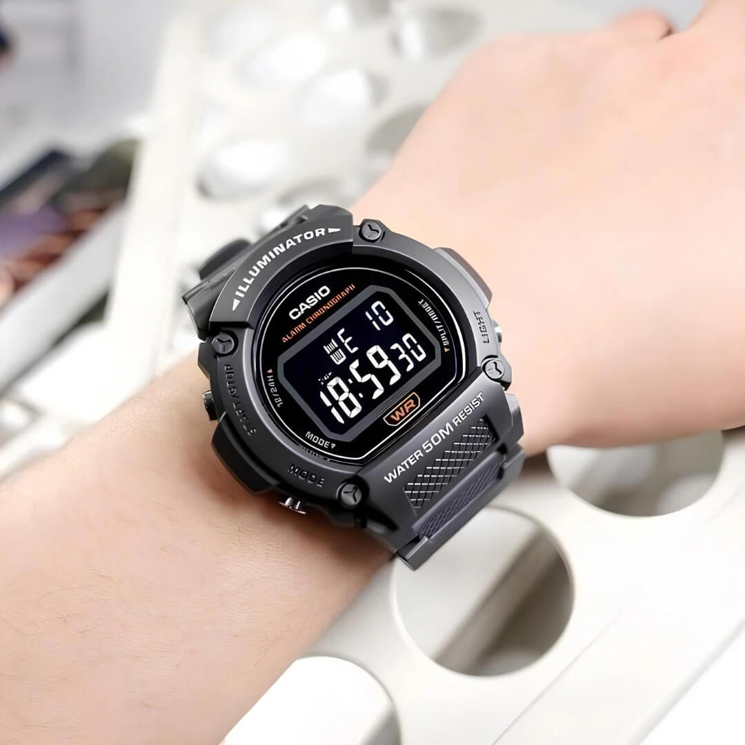 RELOJ CASIO W-219H-8B HOMBRE RESINA GRIS - 4