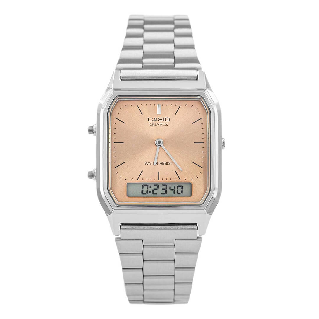 RELOJ CASIO AQ-230A-4AM HOMBRE ACERO PLATEADO - 2