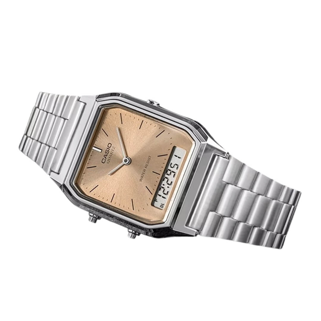 RELOJ CASIO AQ-230A-4AM HOMBRE ACERO PLATEADO - 3
