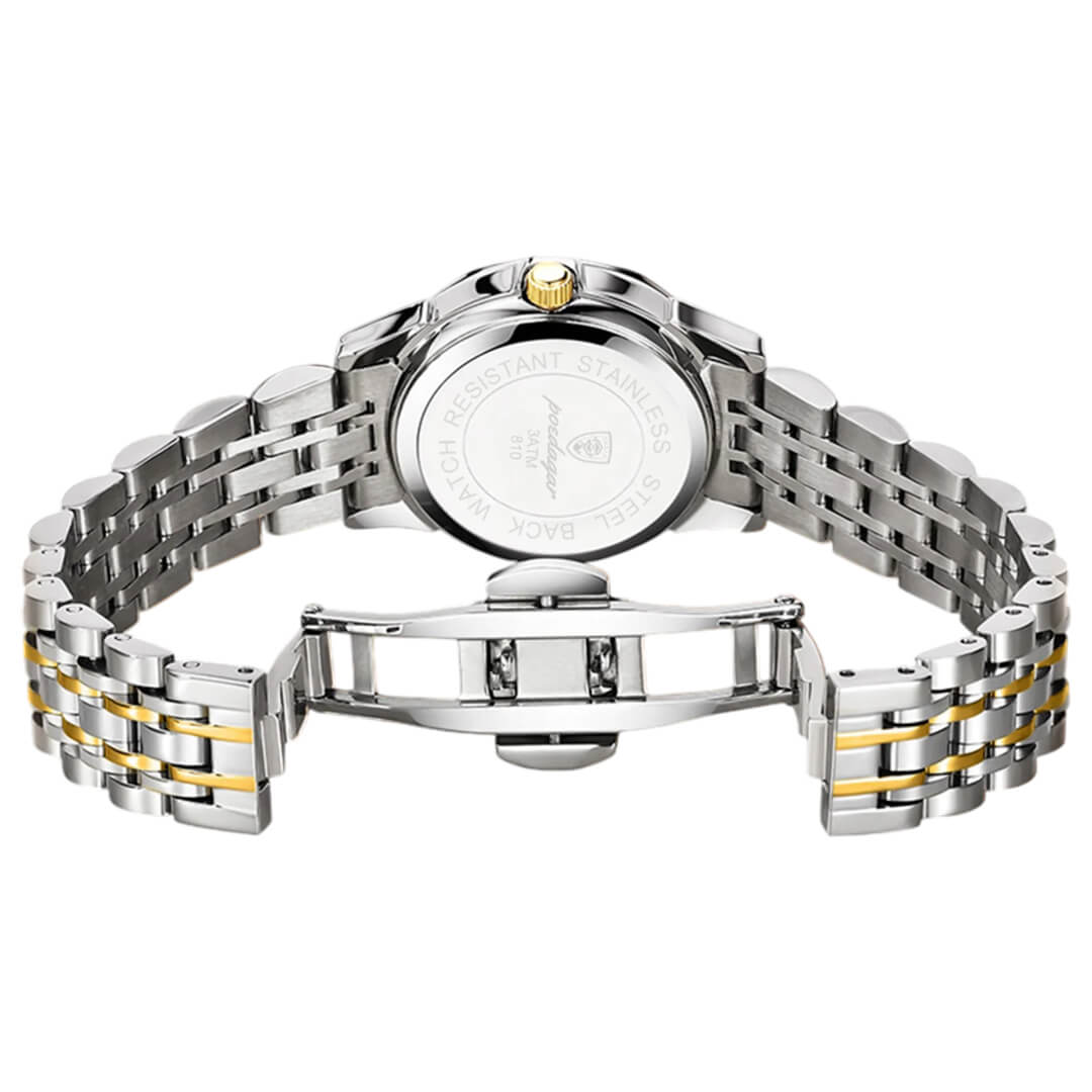 RELOJ HOMBRE POEDAGAR ACERO DORADO PLATA POE-5 - 3