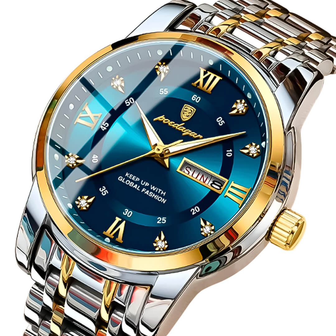 RELOJ HOMBRE POEDAGAR ACERO PLATA VERDE POE-6 - 2