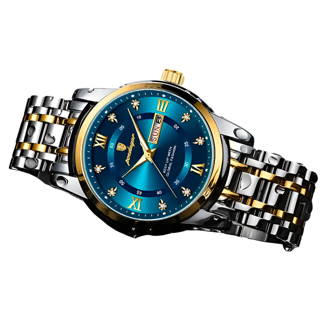RELOJ HOMBRE POEDAGAR ACERO PLATA VERDE POE-6 - 3