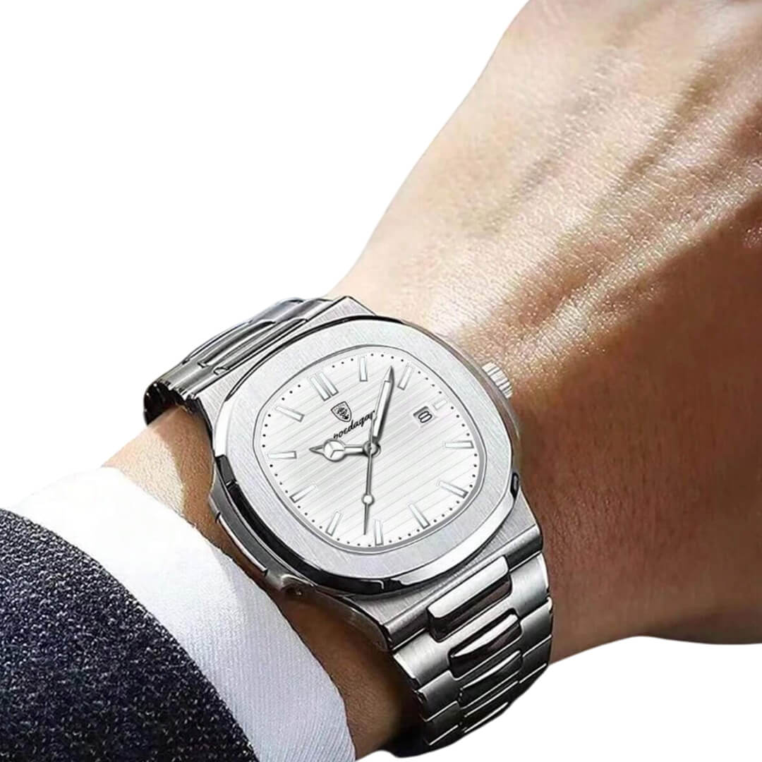 RELOJ POEDAGAR POE-9 HOMBRE ACERO PLATEADO - 4