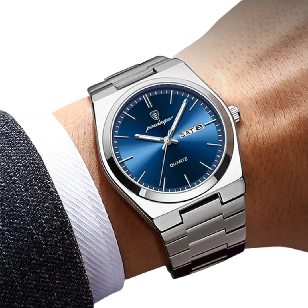 RELOJ POEDAGAR POE-11 HOMBRE ACERO PLATEADO - 4