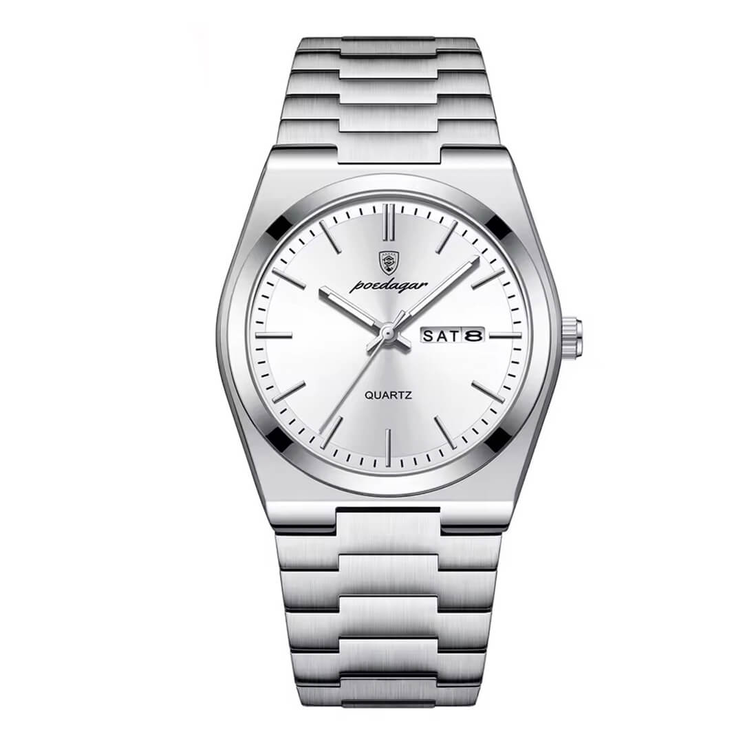 RELOJ POEDAGAR POE-13 HOMBRE ACERO PLATEADO - 1