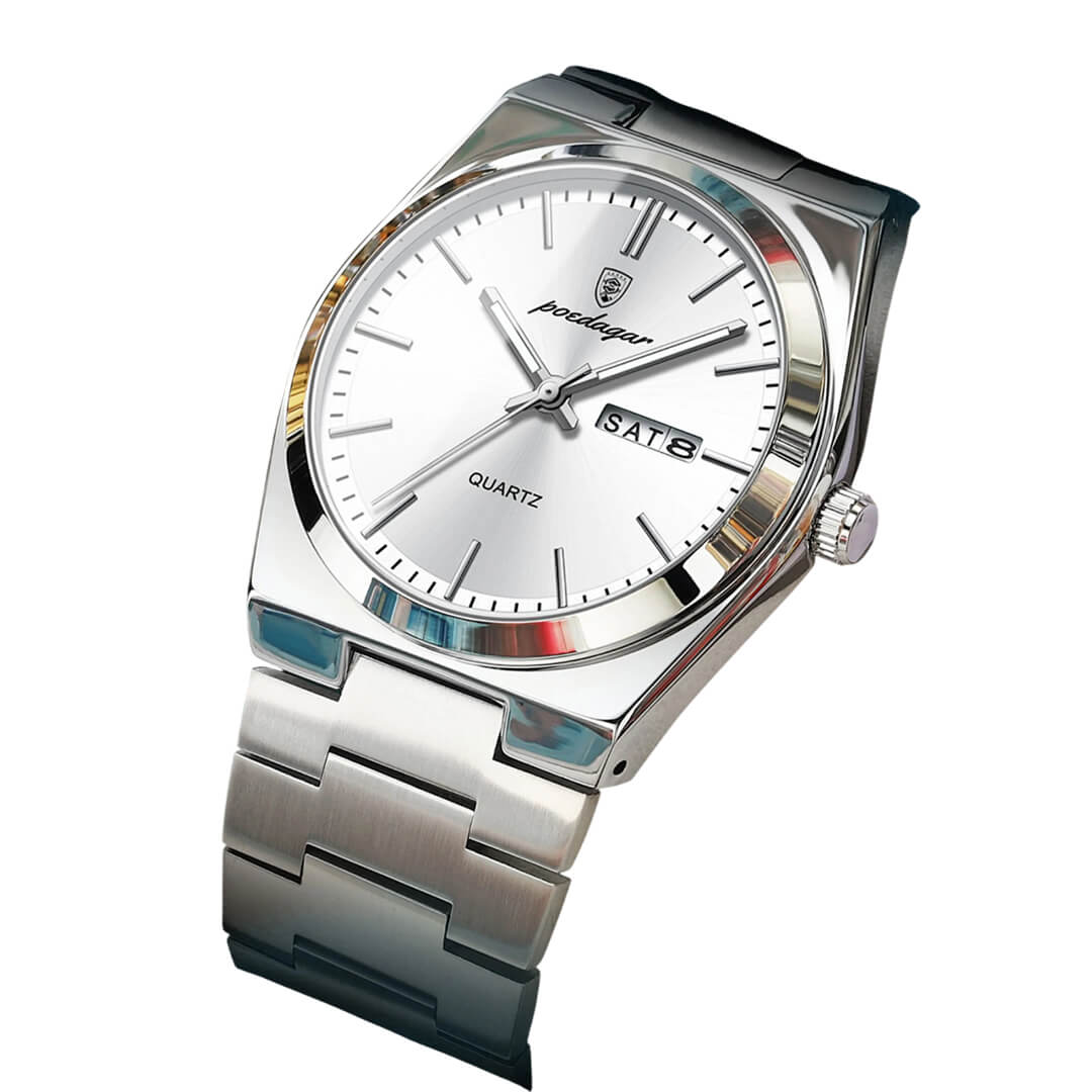 RELOJ POEDAGAR POE-13 HOMBRE ACERO PLATEADO - 2