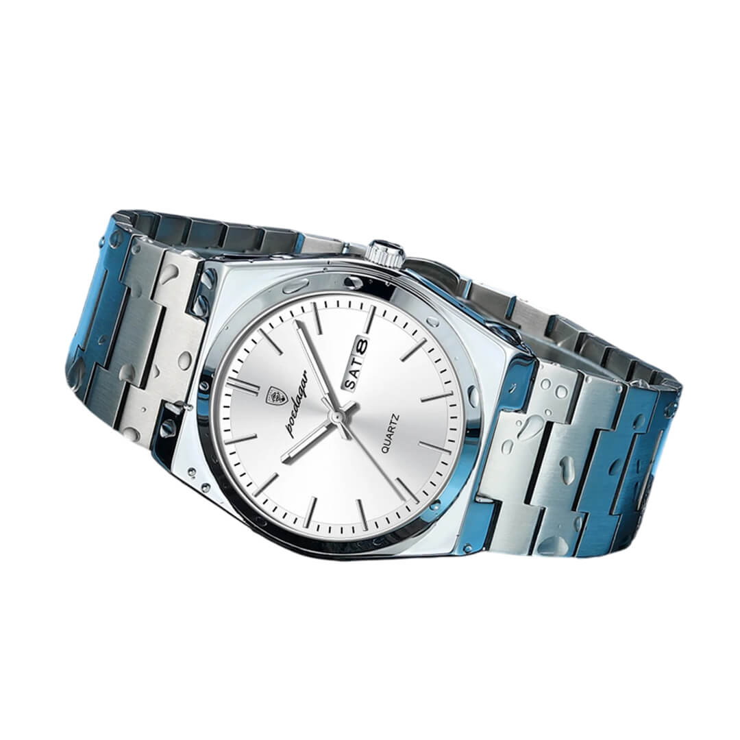 RELOJ POEDAGAR POE-13 HOMBRE ACERO PLATEADO - 3