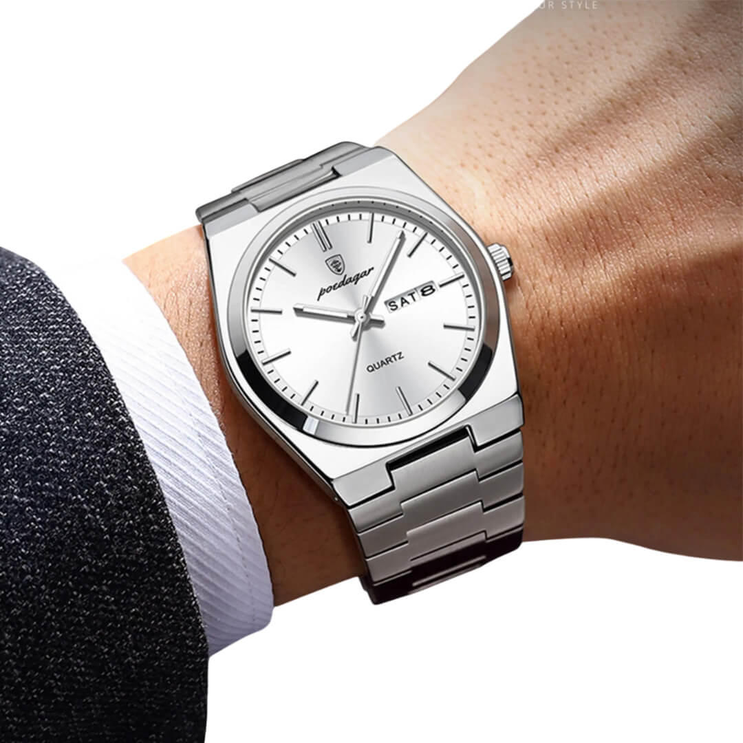 RELOJ POEDAGAR POE-13 HOMBRE ACERO PLATEADO - 4