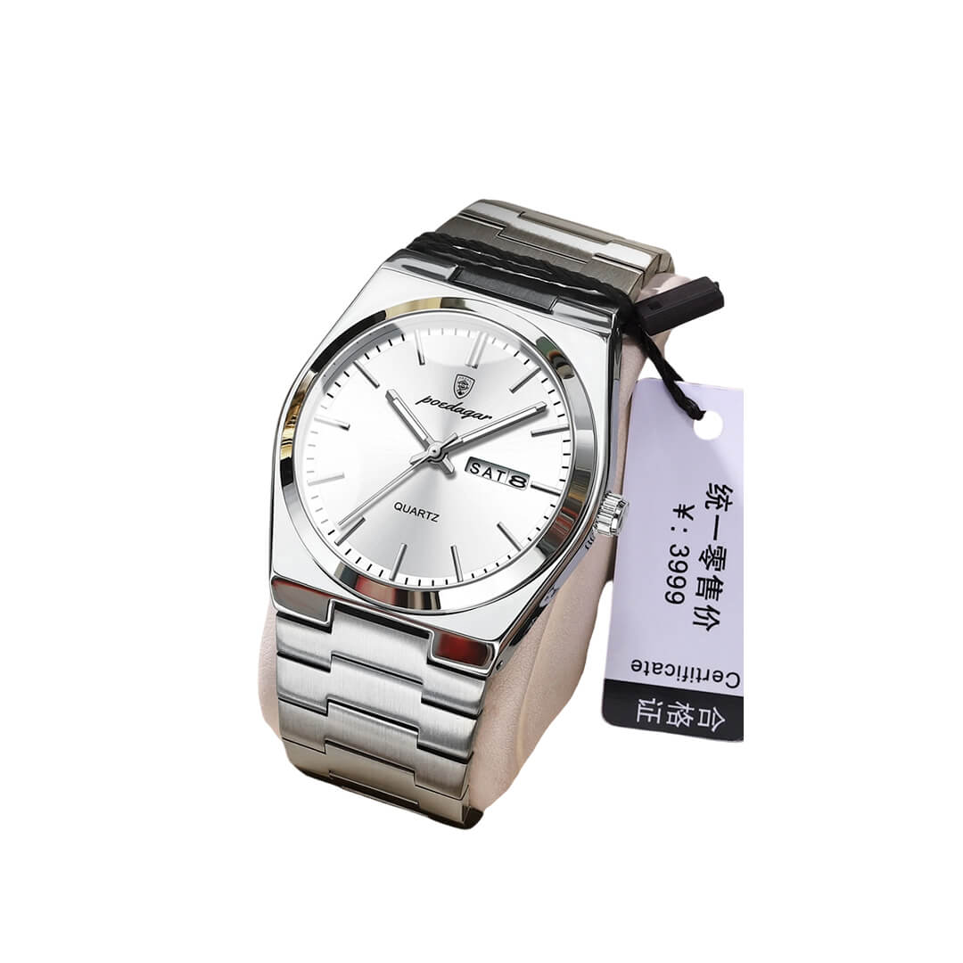 RELOJ POEDAGAR POE-13 HOMBRE ACERO PLATEADO - 5