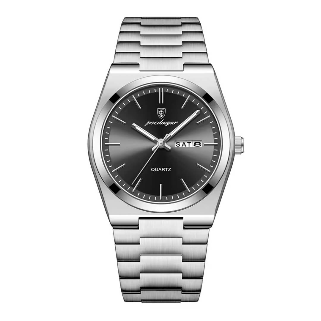 RELOJ POEDAGAR POE-14 HOMBRE ACERO PLATEADO - 1