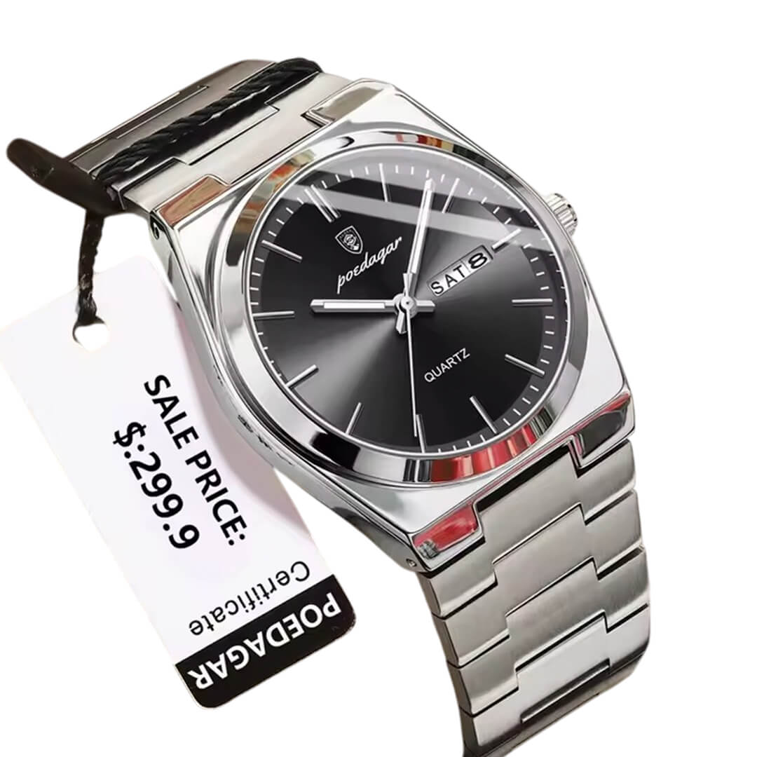 RELOJ POEDAGAR POE-14 HOMBRE ACERO PLATEADO - 2