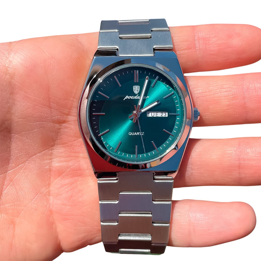 RELOJ POEDAGAR POE-15 HOMBRE ACERO PLATEADO - 3