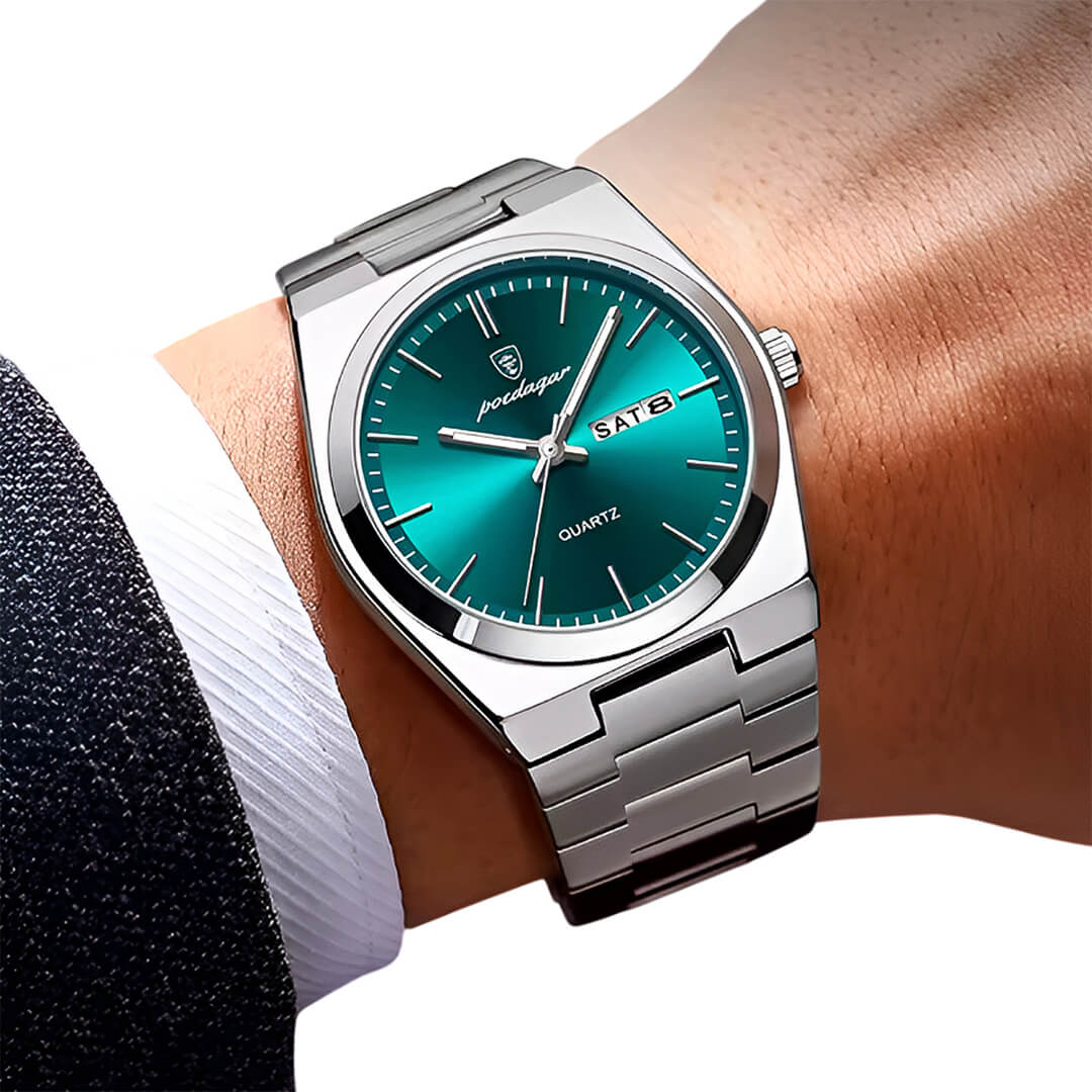 RELOJ POEDAGAR POE-15 HOMBRE ACERO PLATEADO - 5