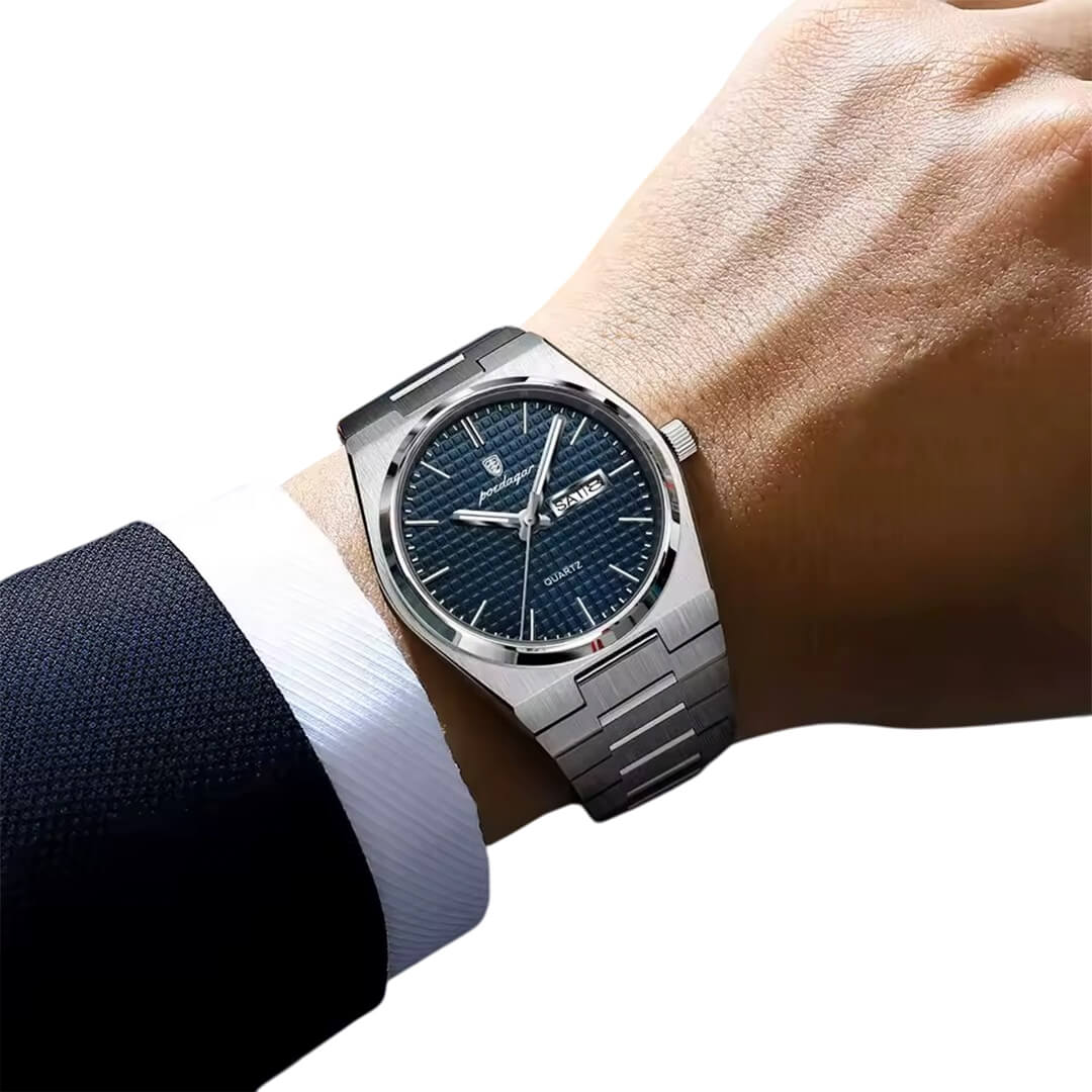 RELOJ POEDAGAR POE-20 TIFFANY HOMBRE ACERO AZUL MARINO - 4
