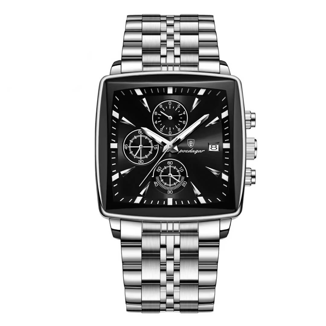 RELOJ POEDAGAR POE-22 HOMBRE ACERO PLATEADO - 1