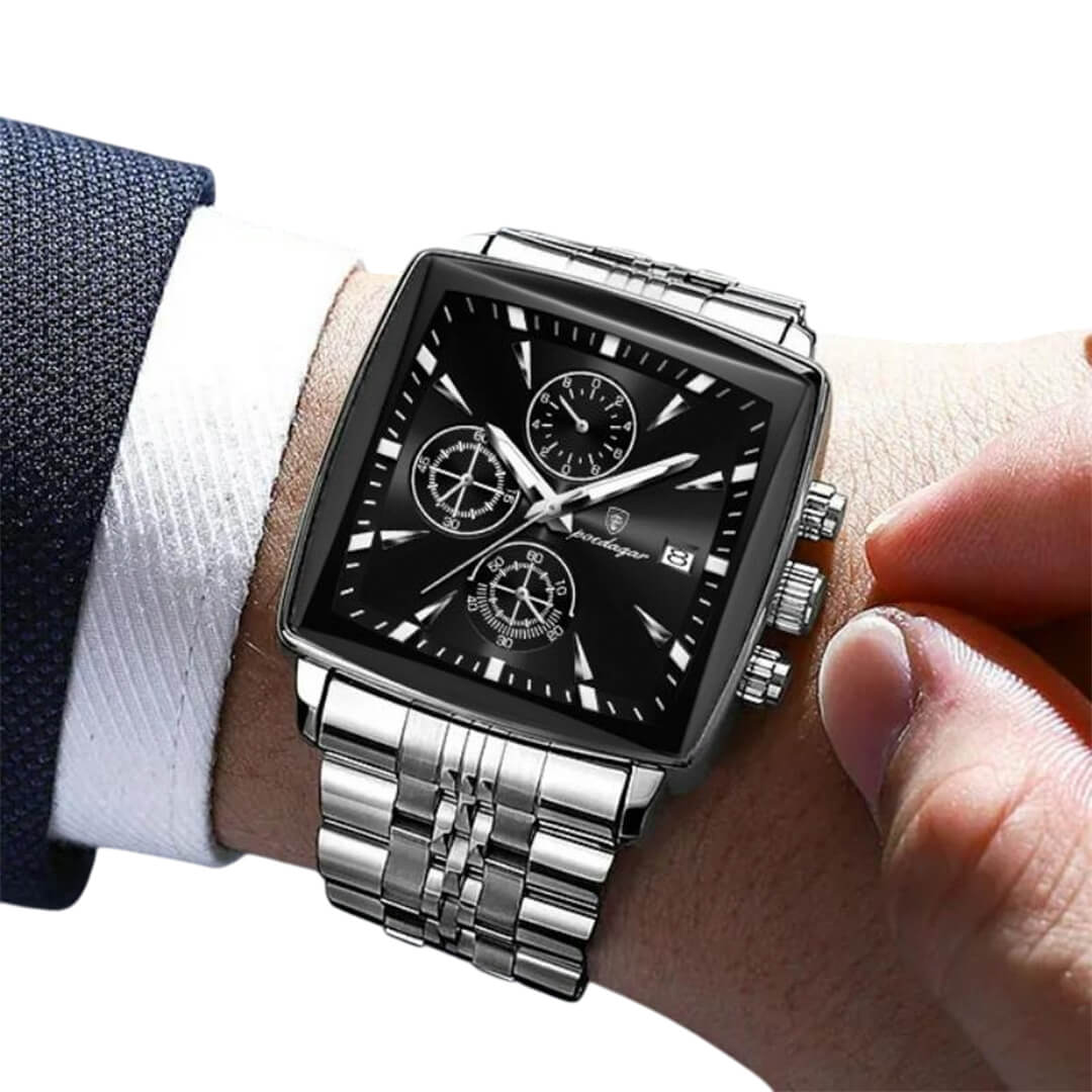 RELOJ POEDAGAR POE-22 HOMBRE ACERO PLATEADO - 4