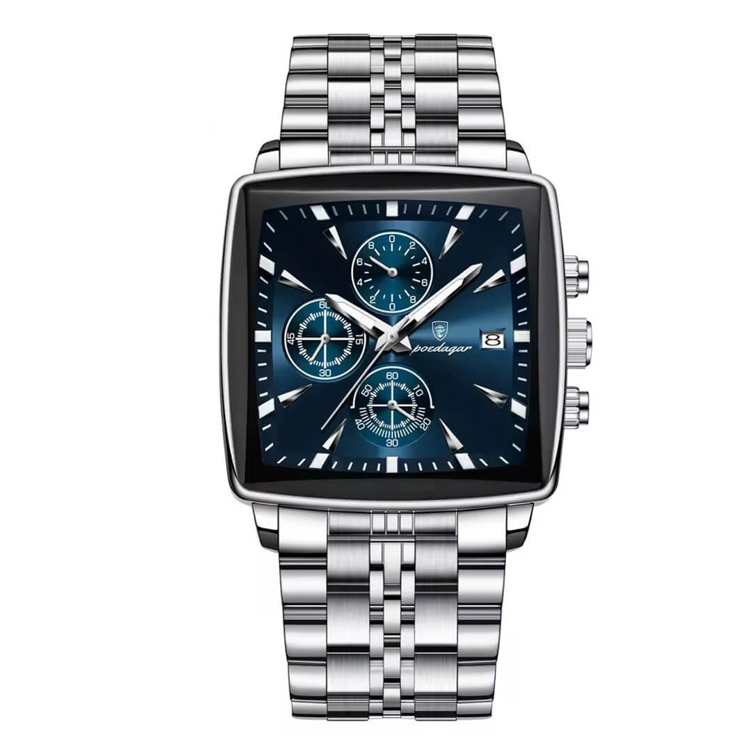RELOJ POEDAGAR POE-23 HOMBRE ACERO PLATEADO - 1