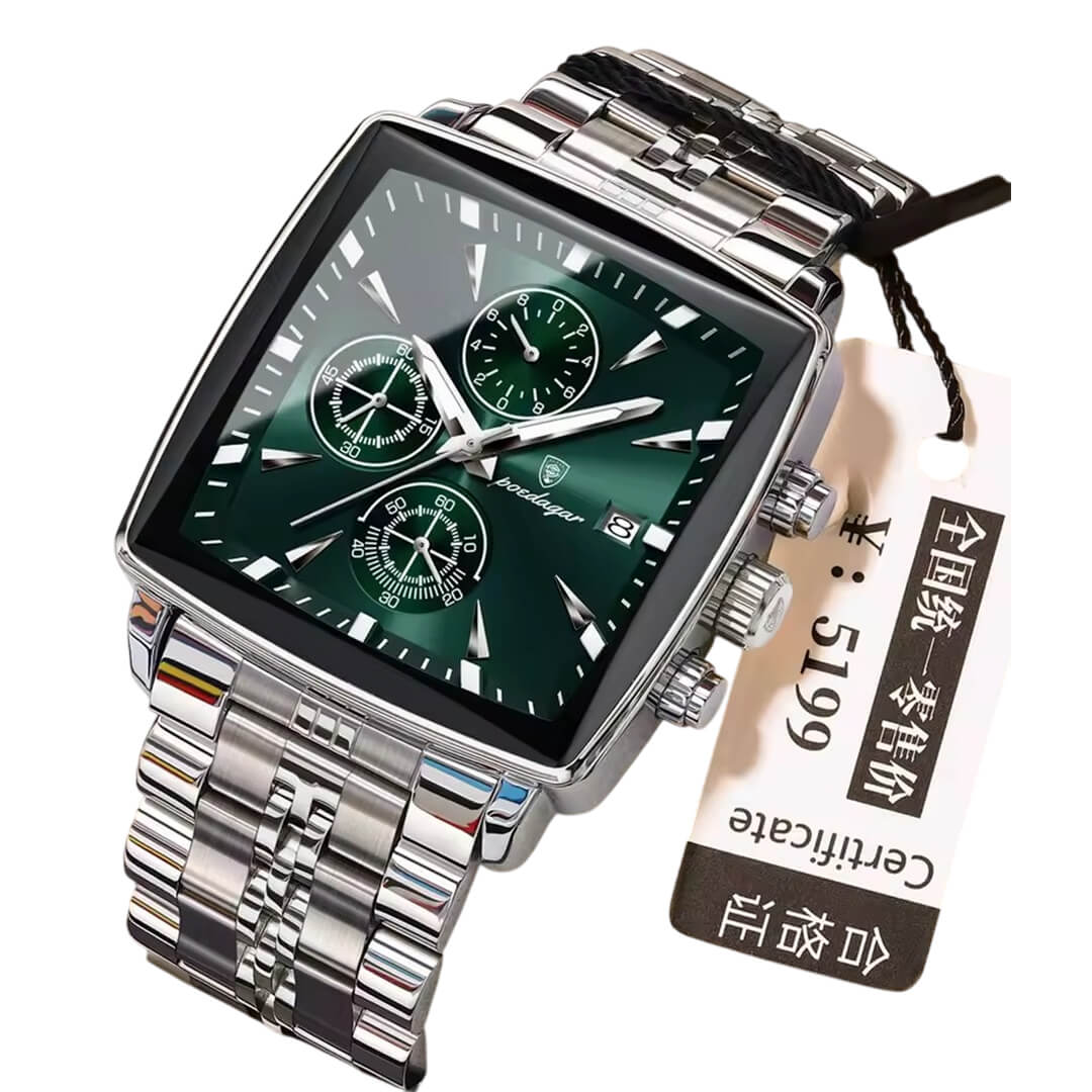 RELOJ POEDAGAR POE-24 HOMBRE ACERO PLATEADO - 4