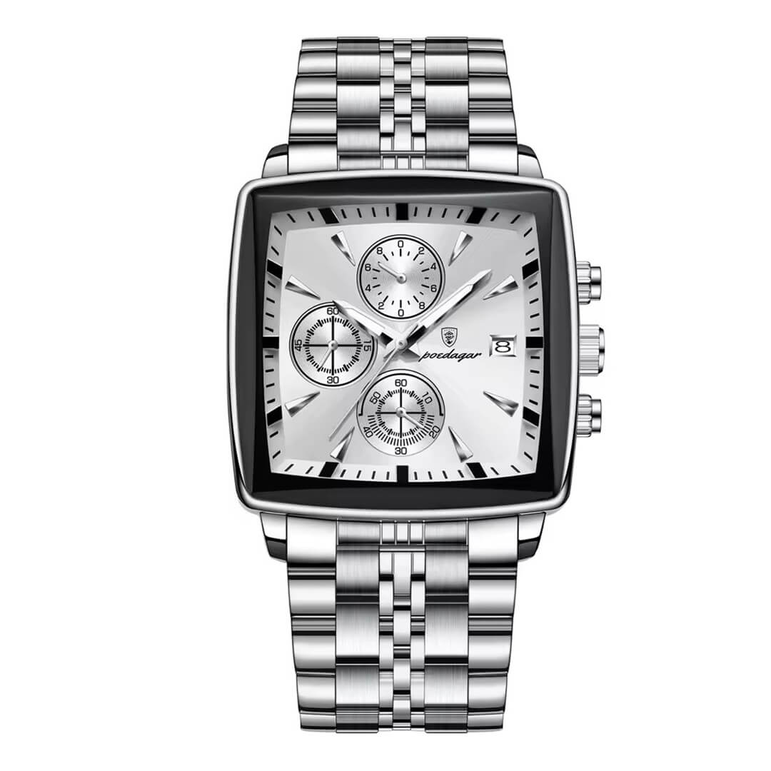 RELOJ POEDAGAR HOMBRE ACERO PLATEADO POE-25 - 1