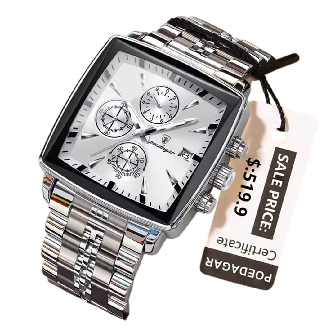 RELOJ POEDAGAR HOMBRE ACERO PLATEADO POE-25 - 3