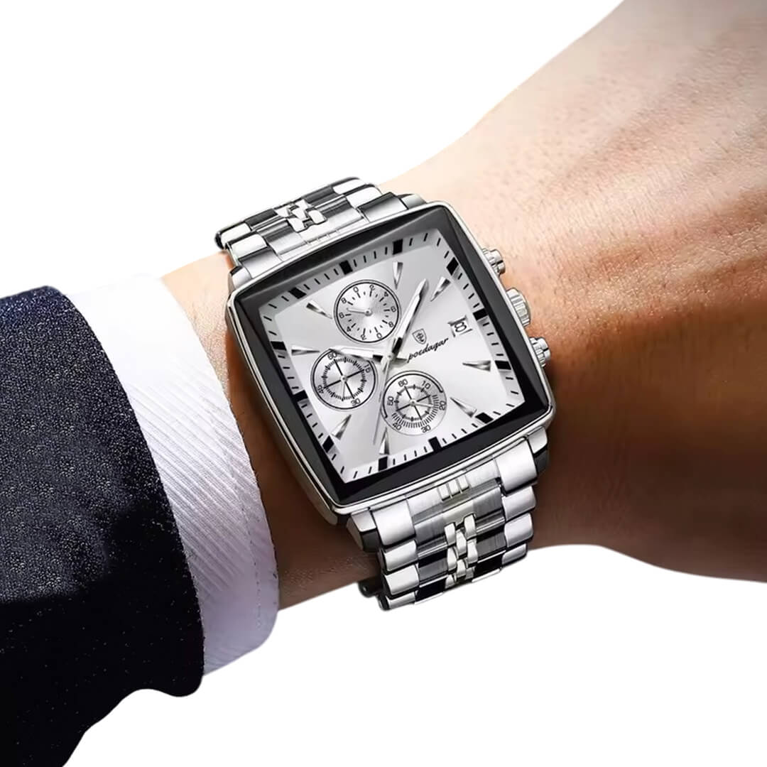 RELOJ POEDAGAR HOMBRE ACERO PLATEADO POE-25 - 4