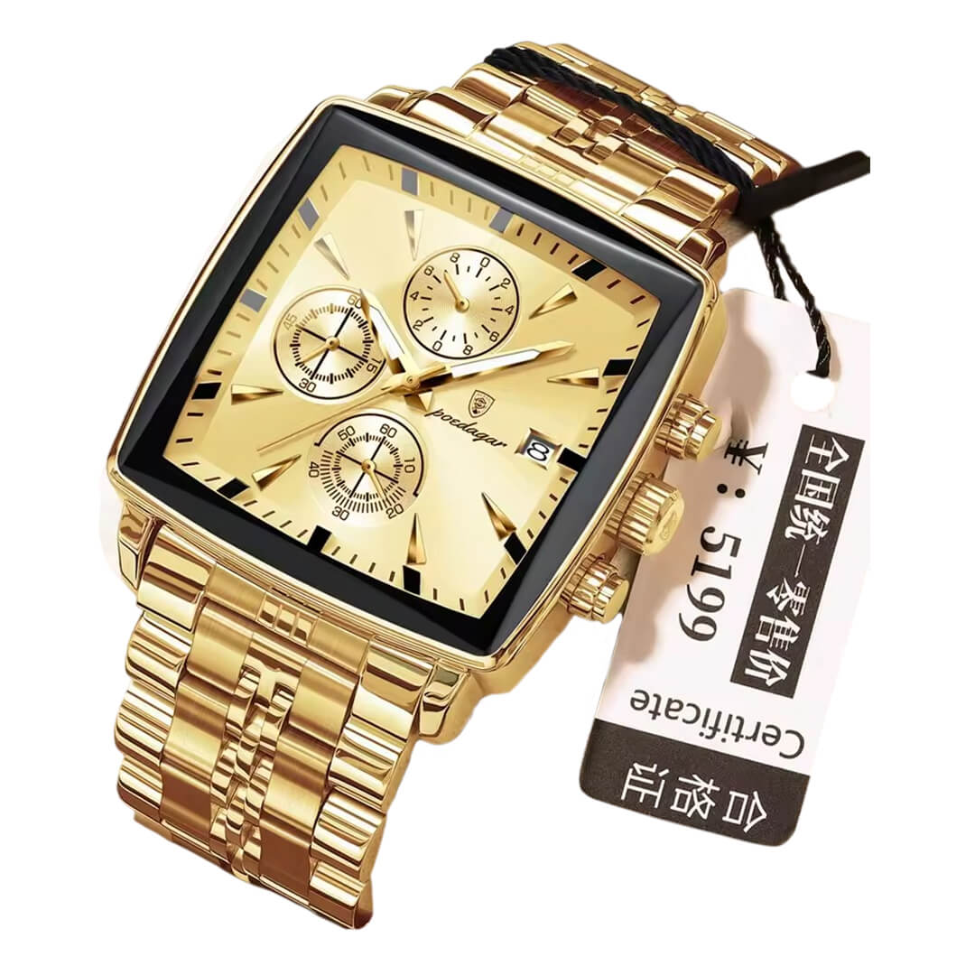 RELOJ POEDAGAR POE-26 HOMBRE ACERO DORADO - 2