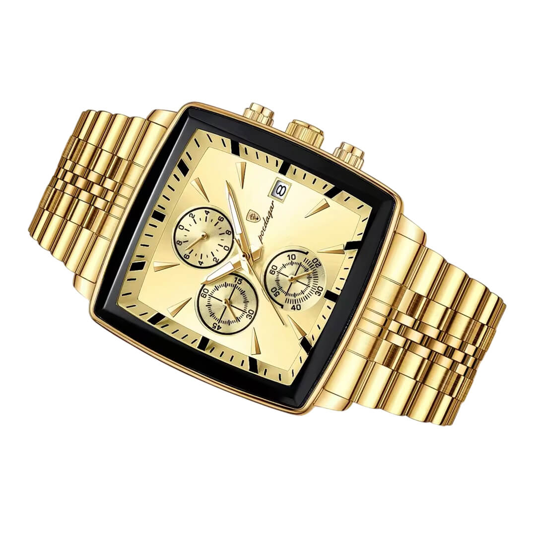 RELOJ POEDAGAR POE-26 HOMBRE ACERO DORADO - 3