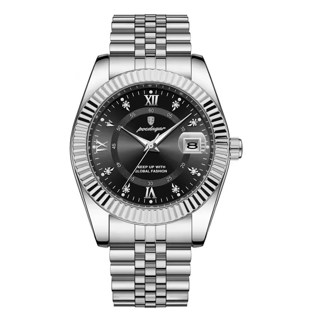 RELOJ POEDAGAR POE-32 HOMBRE ACERO PLATEADO - 1