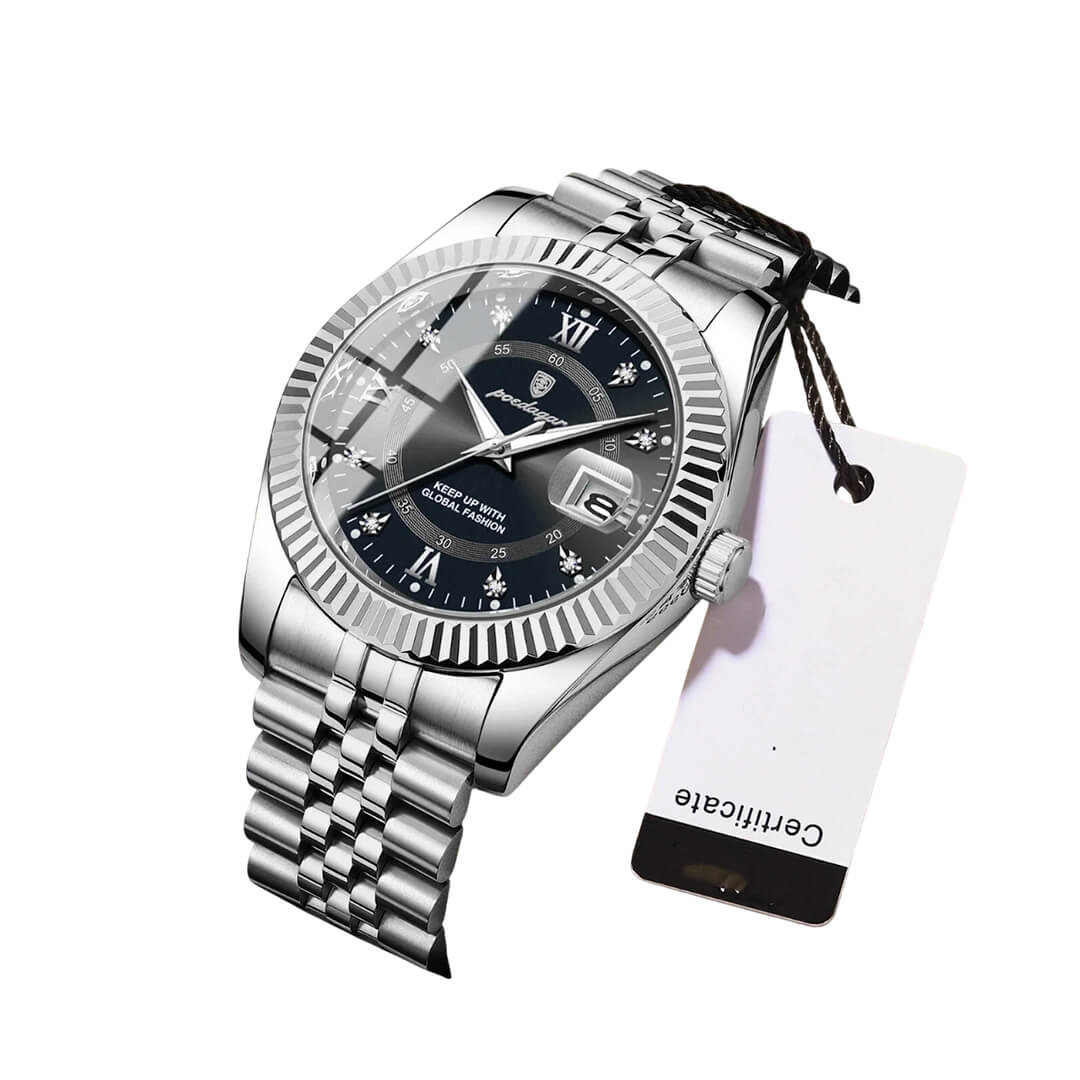 RELOJ POEDAGAR POE-32 HOMBRE ACERO PLATEADO - 2