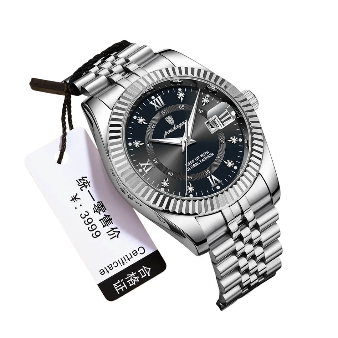 RELOJ POEDAGAR POE-32 HOMBRE ACERO PLATEADO - 3