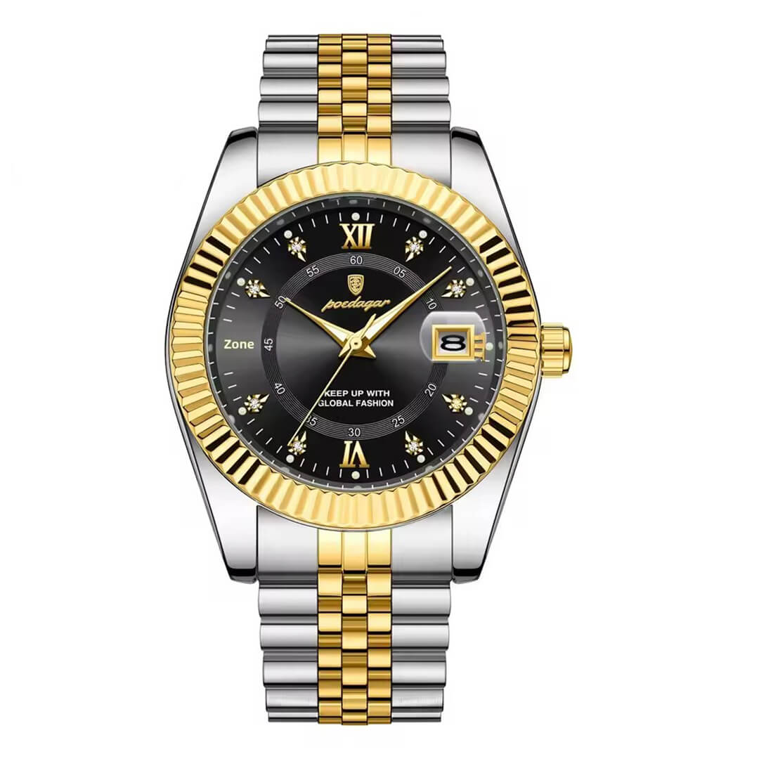 RELOJ POEDAGAR POE-36 HOMBRE ACERO NEGRO - 1