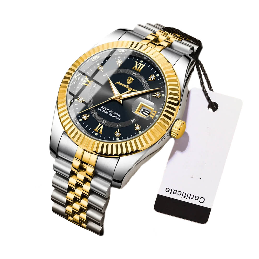 RELOJ POEDAGAR POE-36 HOMBRE ACERO NEGRO - 2