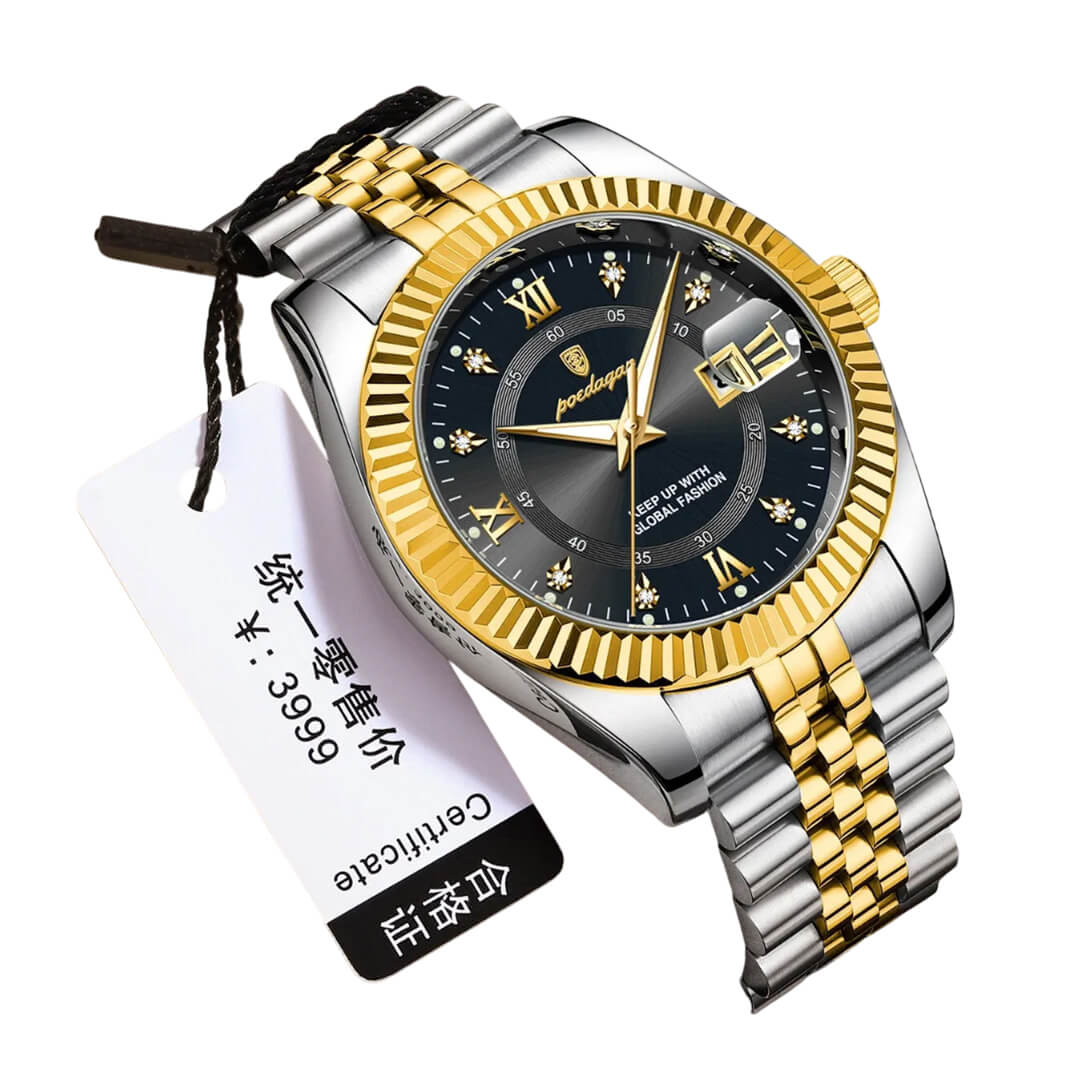 RELOJ POEDAGAR POE-36 HOMBRE ACERO NEGRO - 3