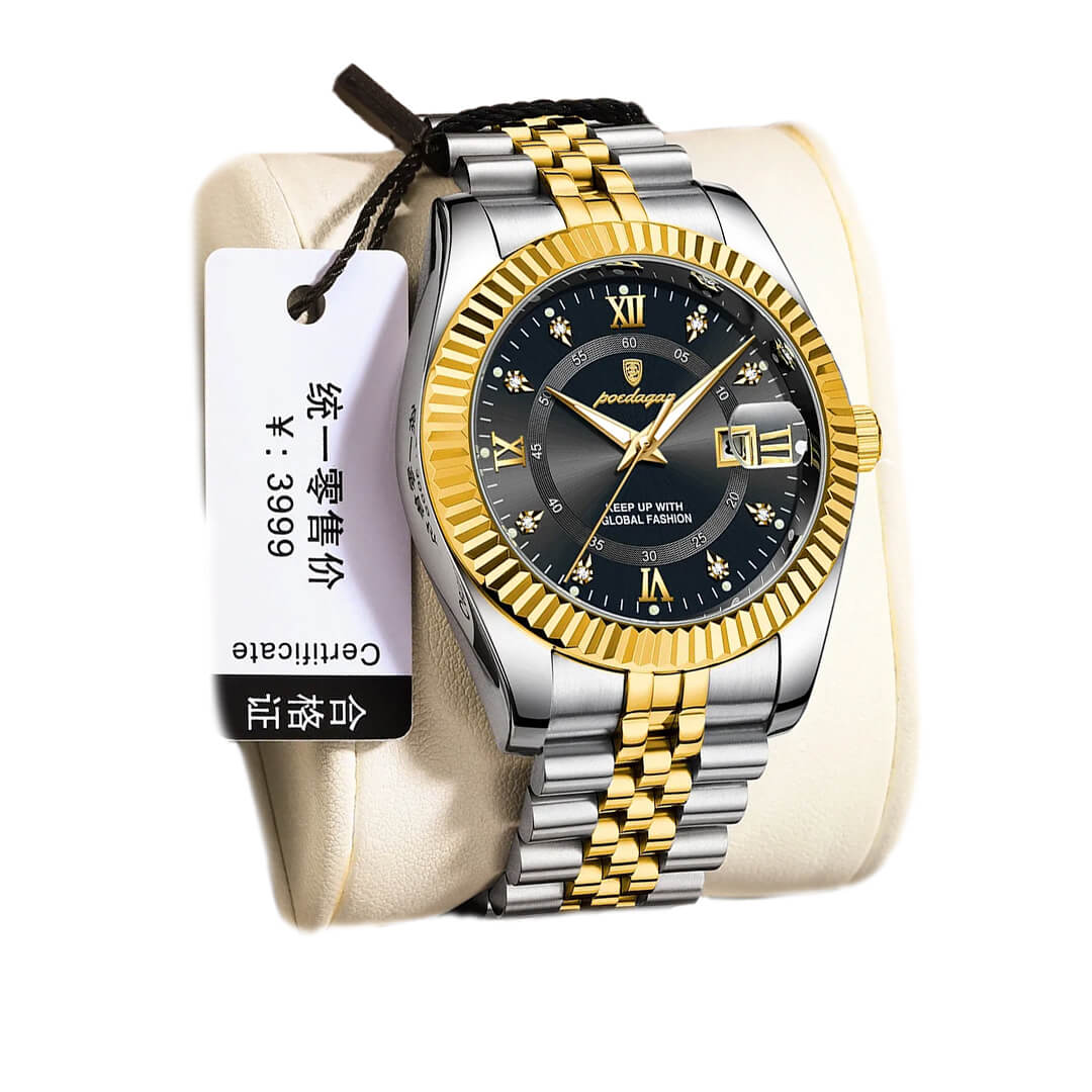RELOJ POEDAGAR POE-36 HOMBRE ACERO NEGRO - 4