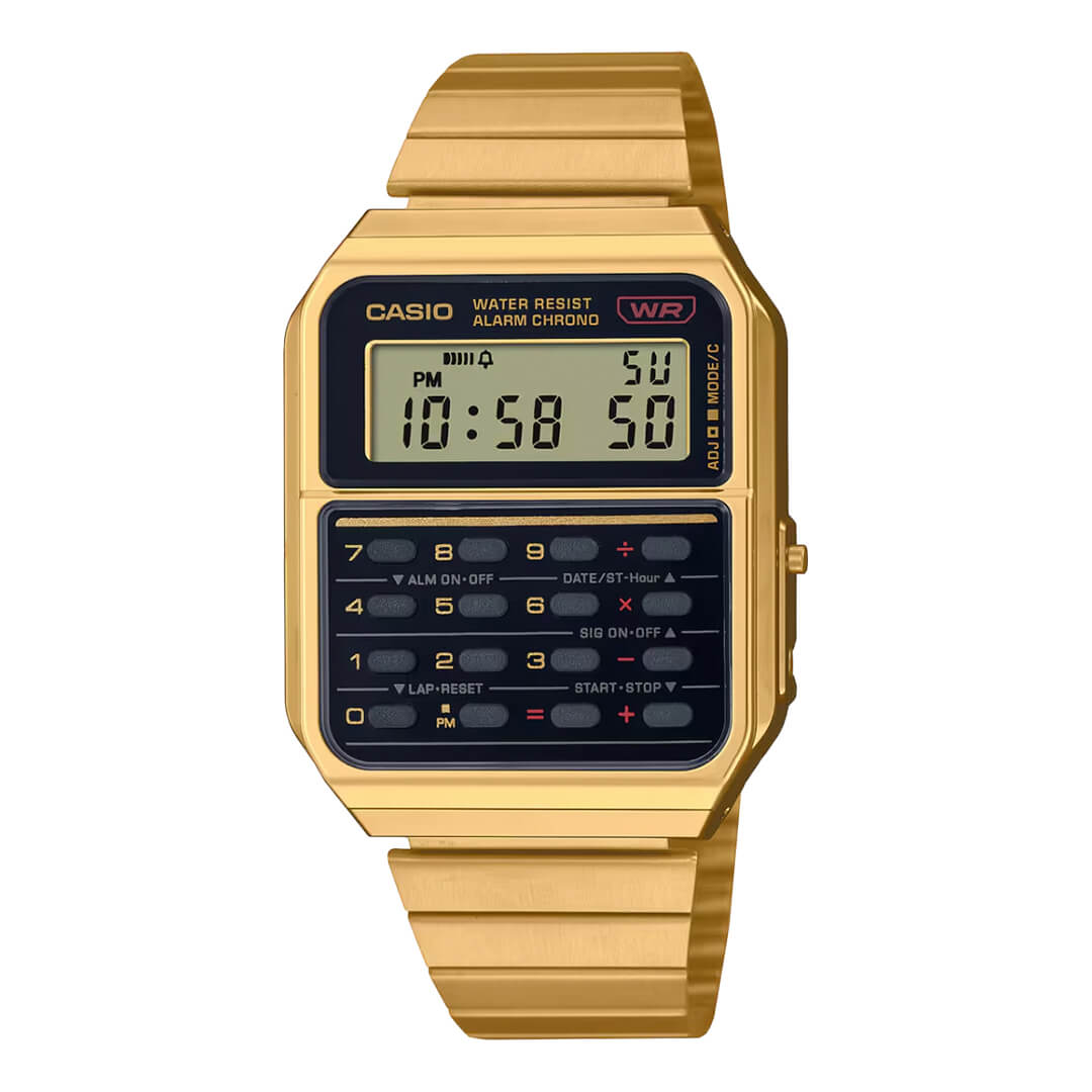 RELOJ CASIO CALCULADORA CA-500WEG-1AD HOMBRE ACERO DORADO - 1