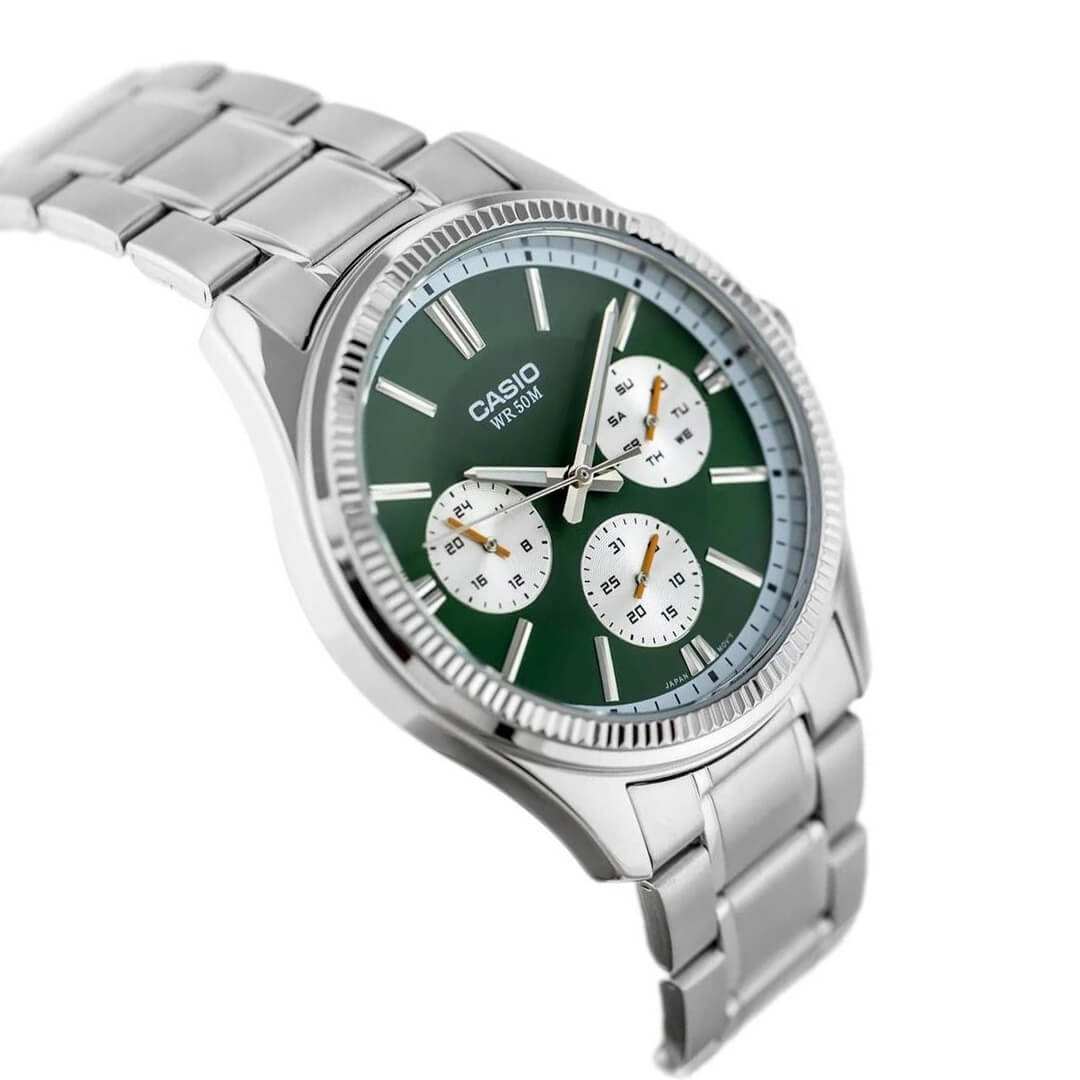 RELOJ CASIO MTP-1375D-3A HOMBRE ACERO VERDE - 4