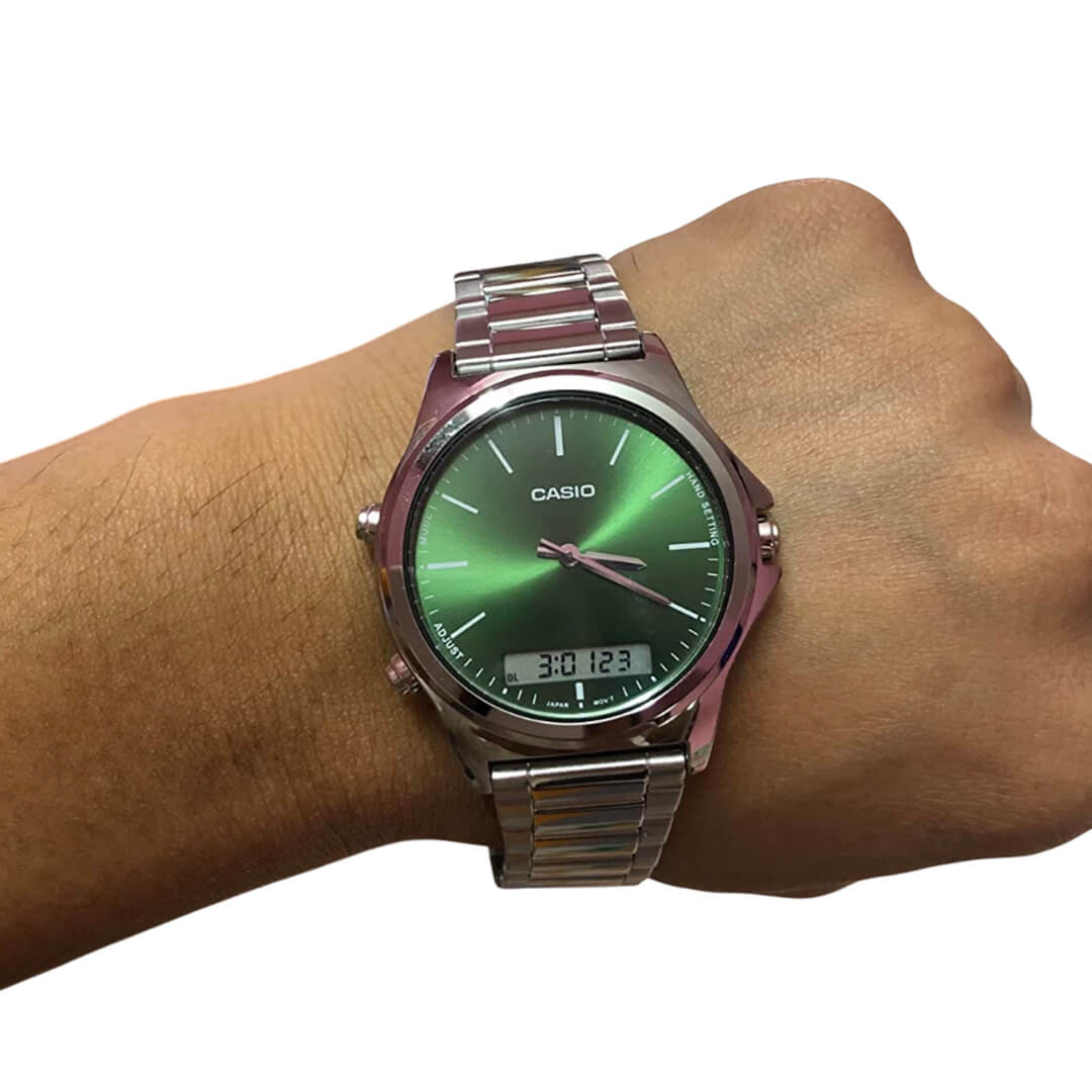 RELOJ CASIO MTP-VC01D-3E HOMBRE ACERO VERDE - 4