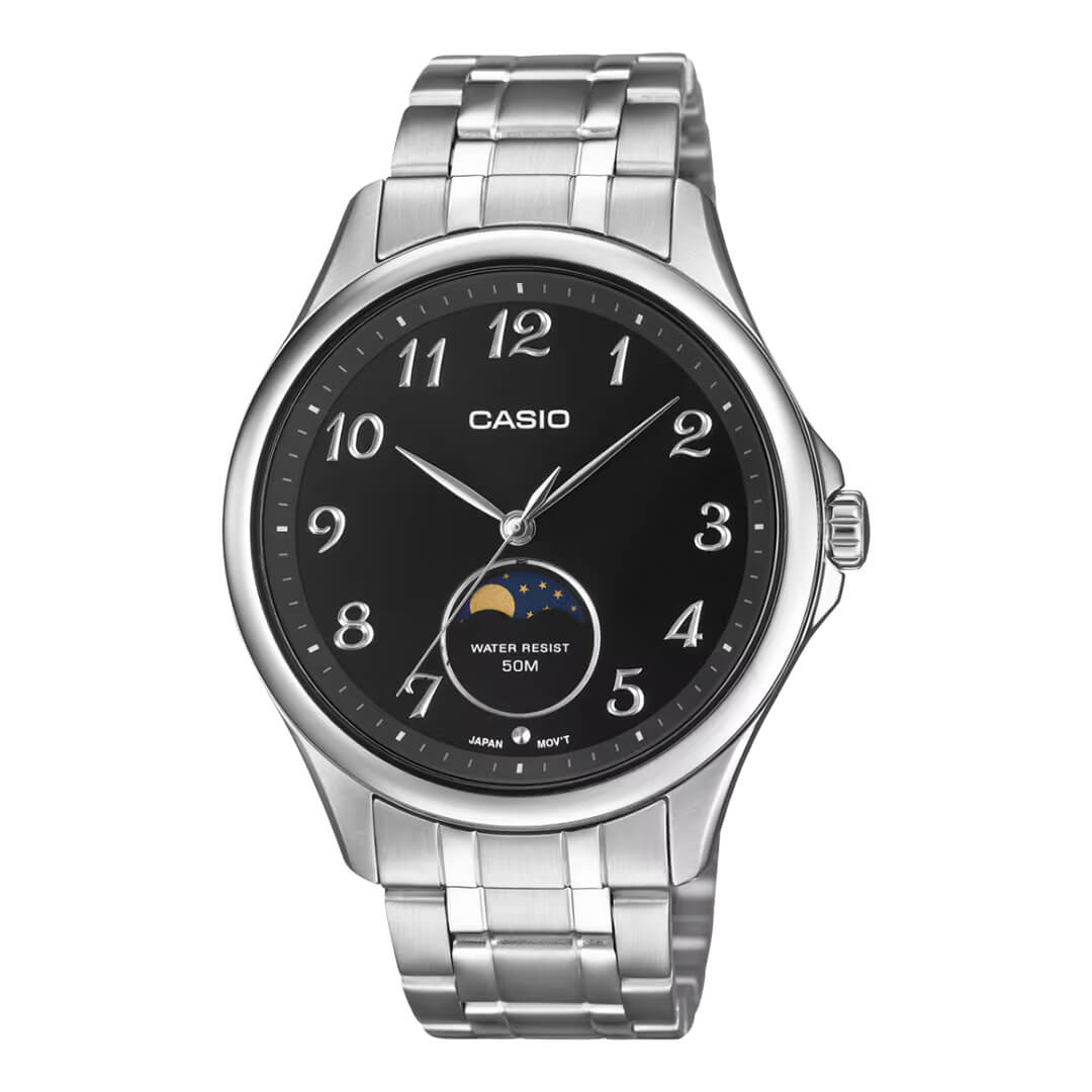 RELOJ CASIO MTP-M110D-1AV HOMBRE ACERO NEGRO - 1