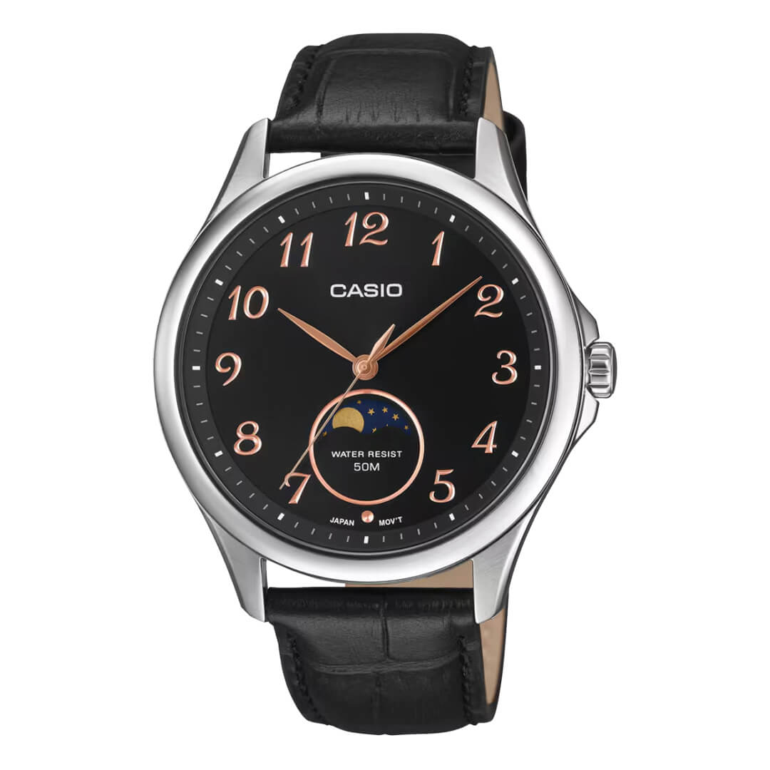 RELOJ CASIO MTP-M110L-1AV HOMBRE CUERO NEGRO - 1