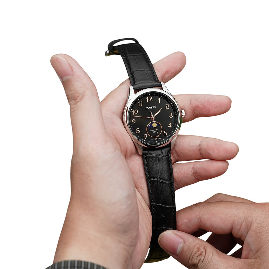 RELOJ CASIO MTP-M110L-1AV HOMBRE CUERO NEGRO - 3