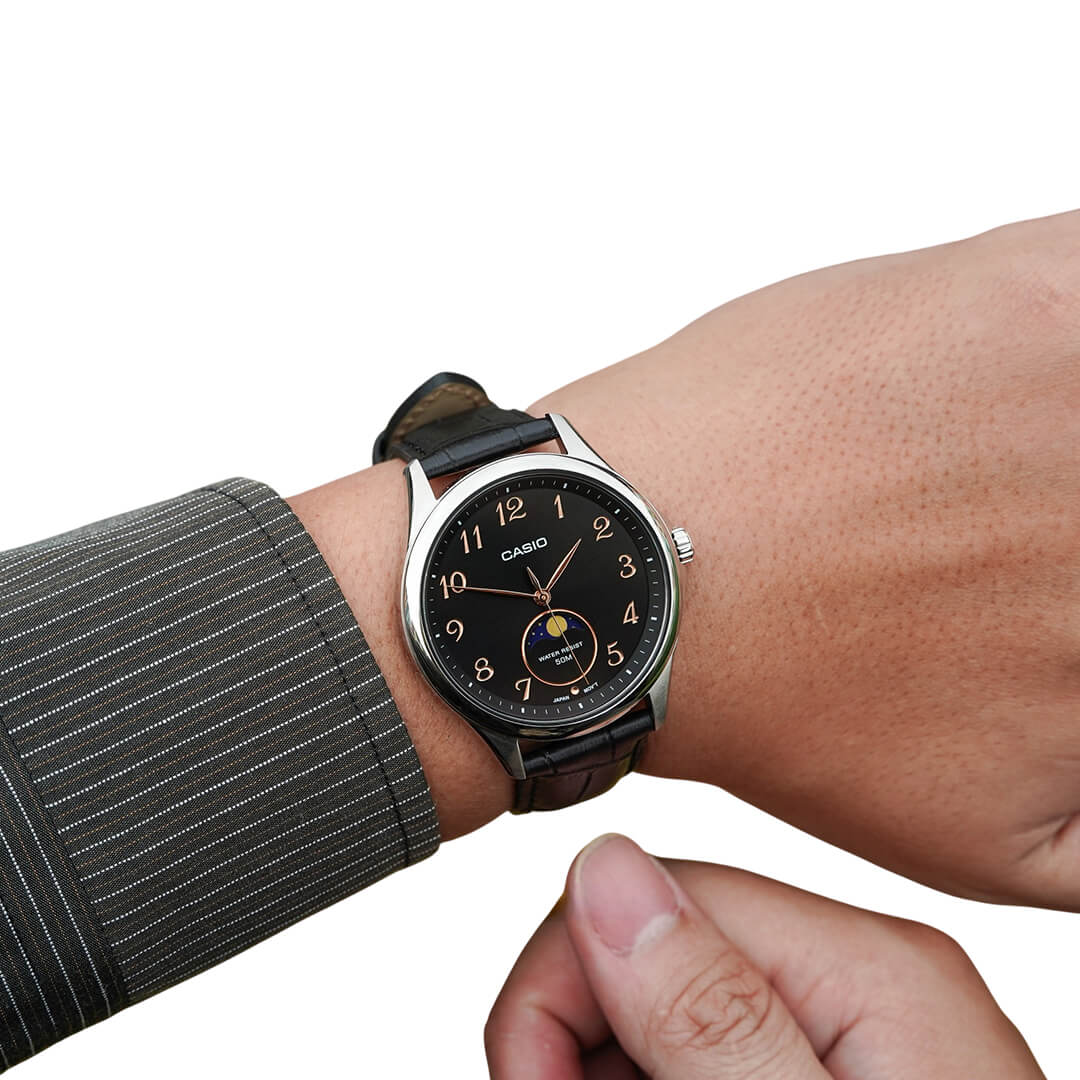 RELOJ CASIO MTP-M110L-1AV HOMBRE CUERO NEGRO - 5