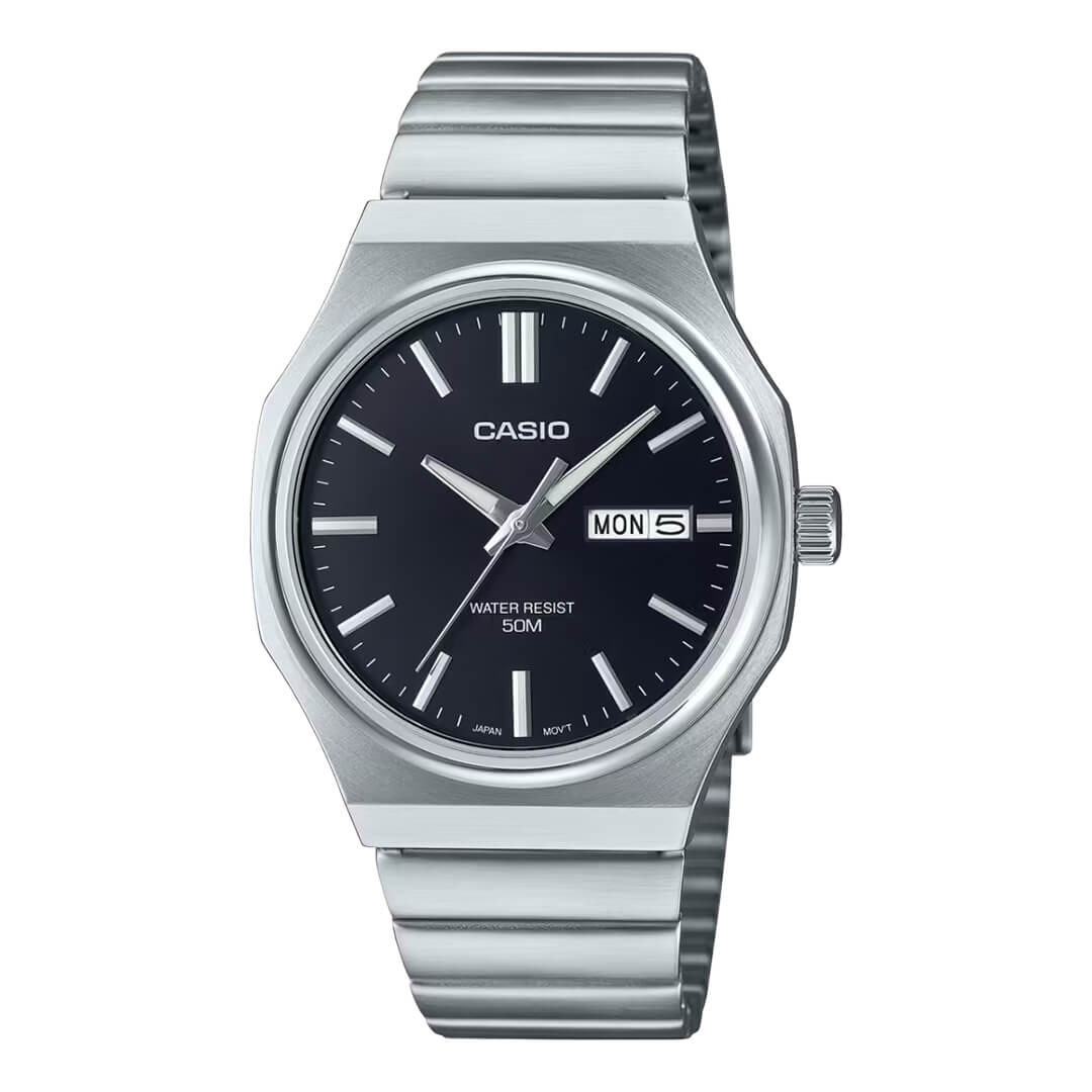 RELOJ CASIO MTP-E735D-1A HOMBRE ACERO NEGRO - 1