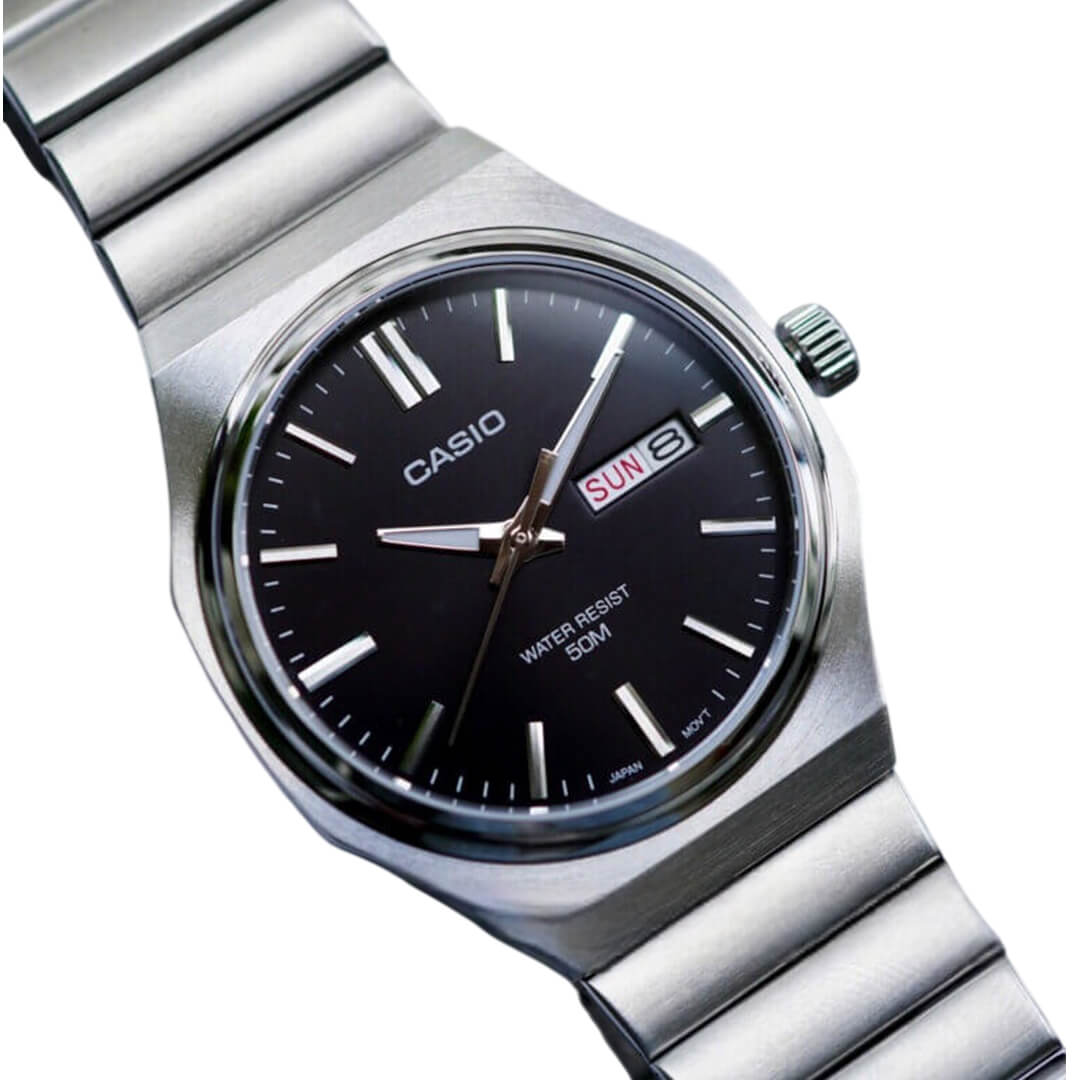 RELOJ CASIO MTP-E735D-1A HOMBRE ACERO NEGRO - 2