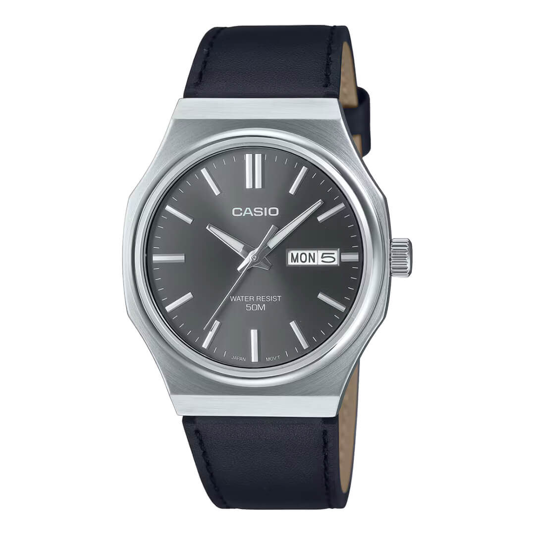 RELOJ CASIO MTP-E735L-8AV HOMBRE CUERO NEGRO - 1