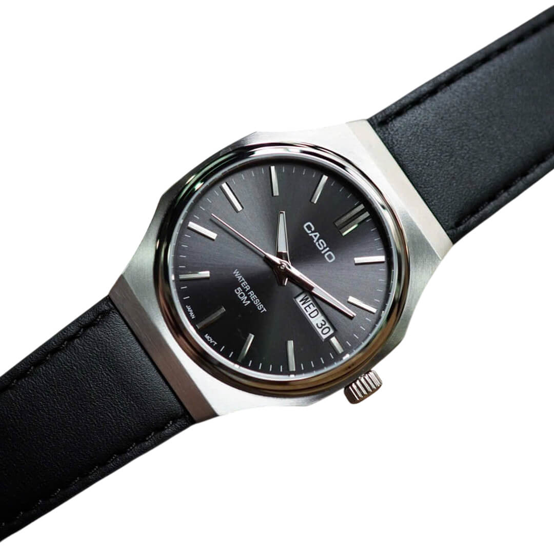 RELOJ CASIO MTP-E735L-8AV HOMBRE CUERO NEGRO - 2