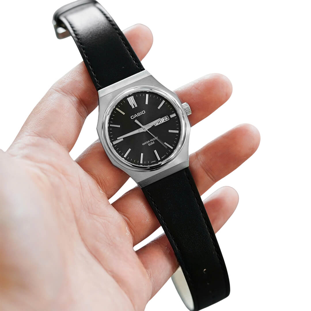 RELOJ CASIO MTP-E735L-8AV HOMBRE CUERO NEGRO - 3