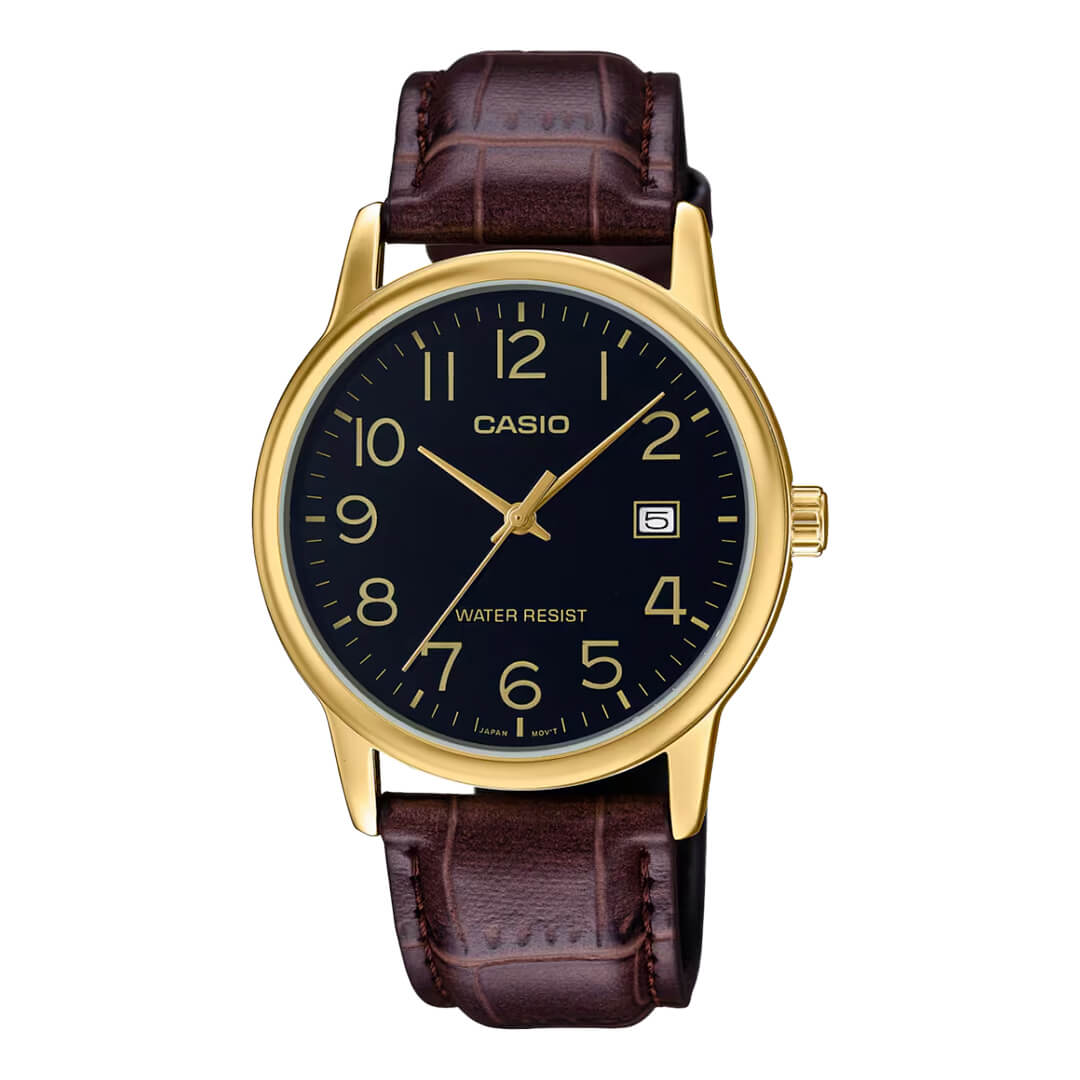 RELOJ CASIO MTP-V002GL-1BU HOMBRE CUERO MARRÓN - 1