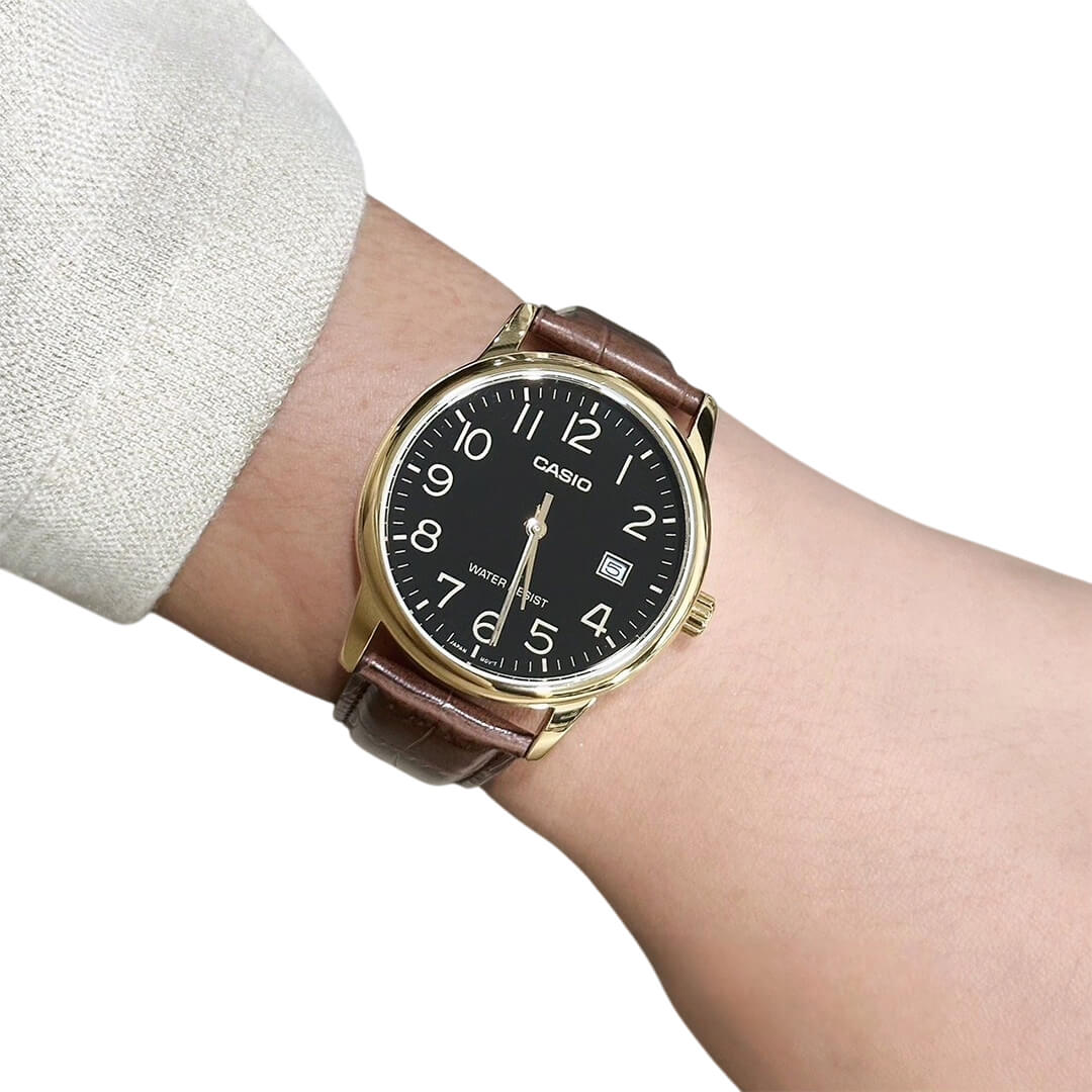 RELOJ CASIO MTP-V002GL-1BU HOMBRE CUERO MARRÓN - 4