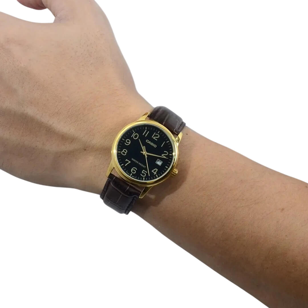RELOJ CASIO MTP-V002GL-1BU HOMBRE CUERO MARRÓN - 5